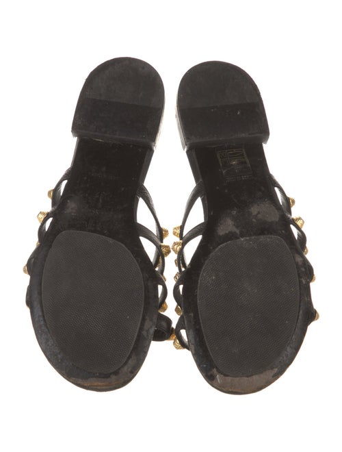 Balenciaga Leather Studded Accents Slides