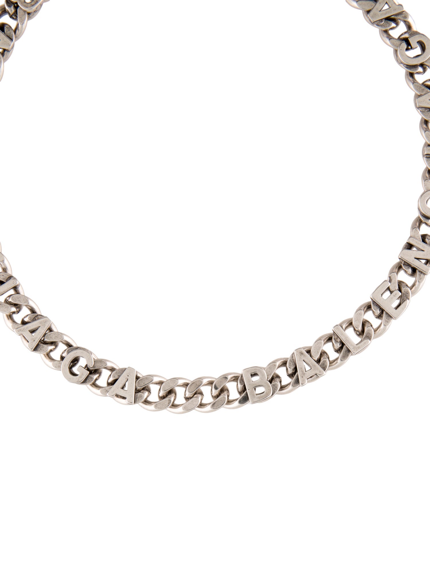Balenciaga Logo Letter Curb Chain Necklace