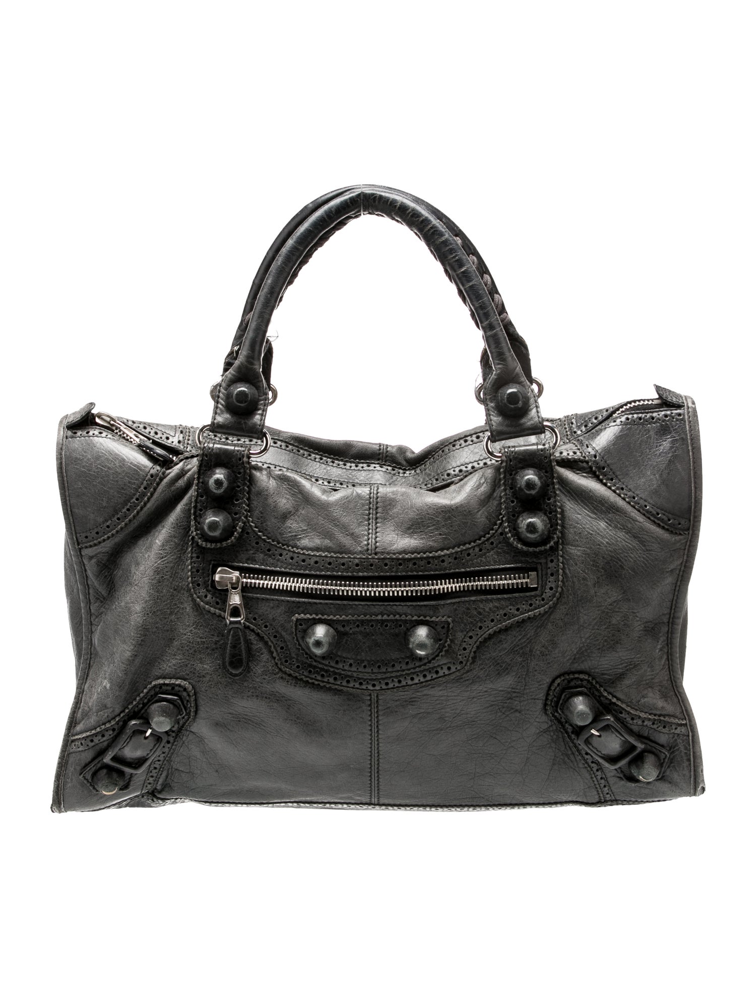 Balenciaga Leather Motocross Giant Covered Brogues Work Bag