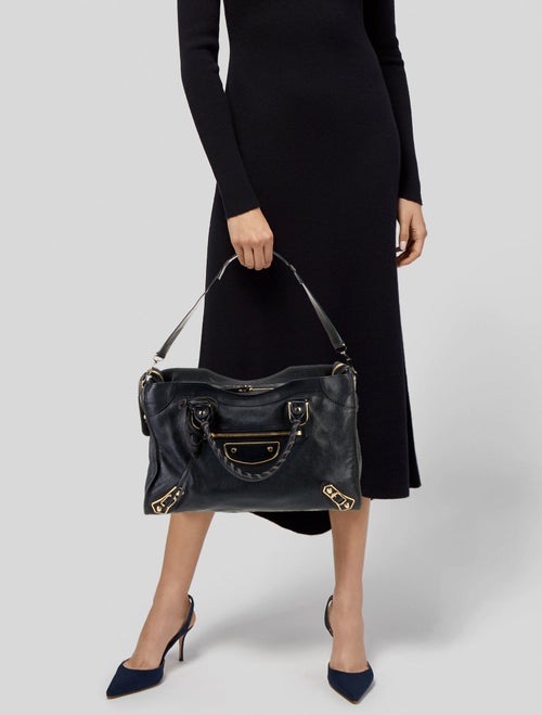 Balenciaga Leather Motocross City Metallic Edge