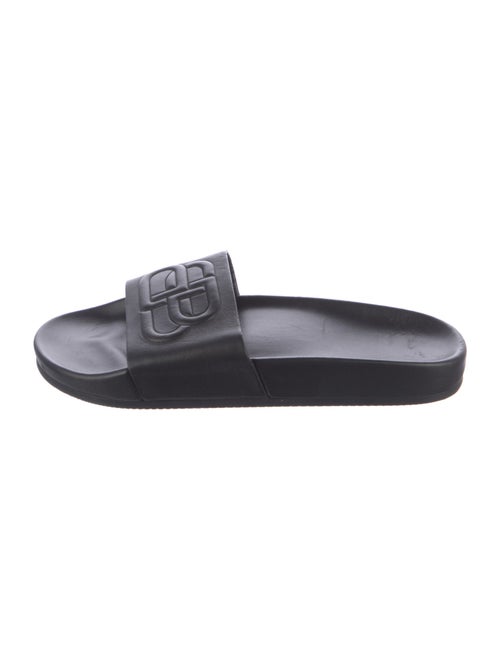 Balenciaga Signature Logo Leather Slides