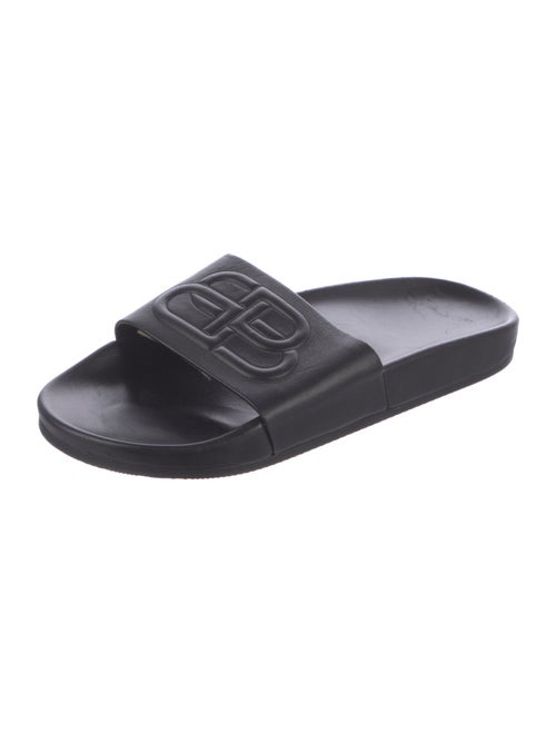 Balenciaga Signature Logo Leather Slides