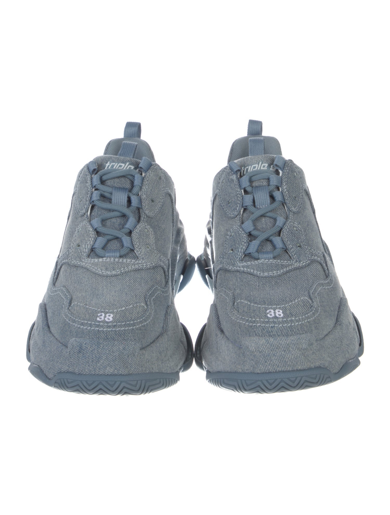 Balenciaga Denim Triple S Chunky Sneakers