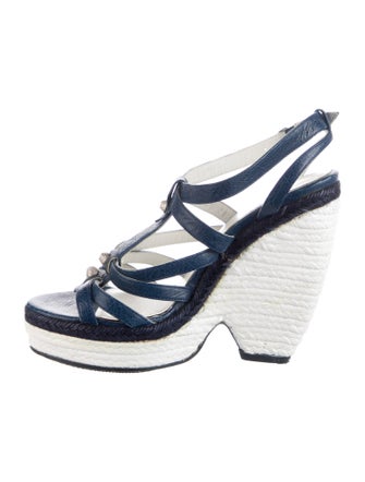 Balenciaga Leather T-Strap Sandals