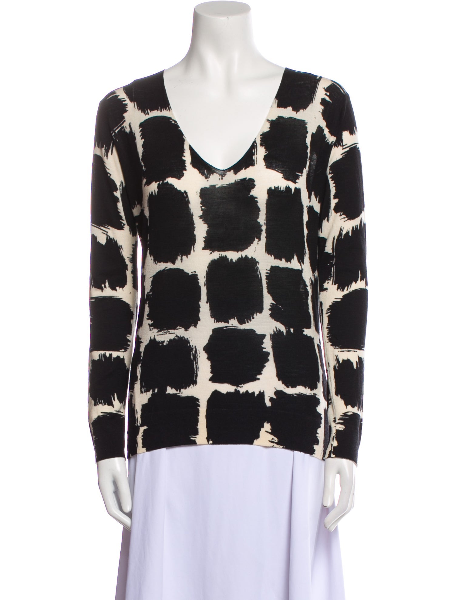 Balenciaga Printed V-Neck Sweater