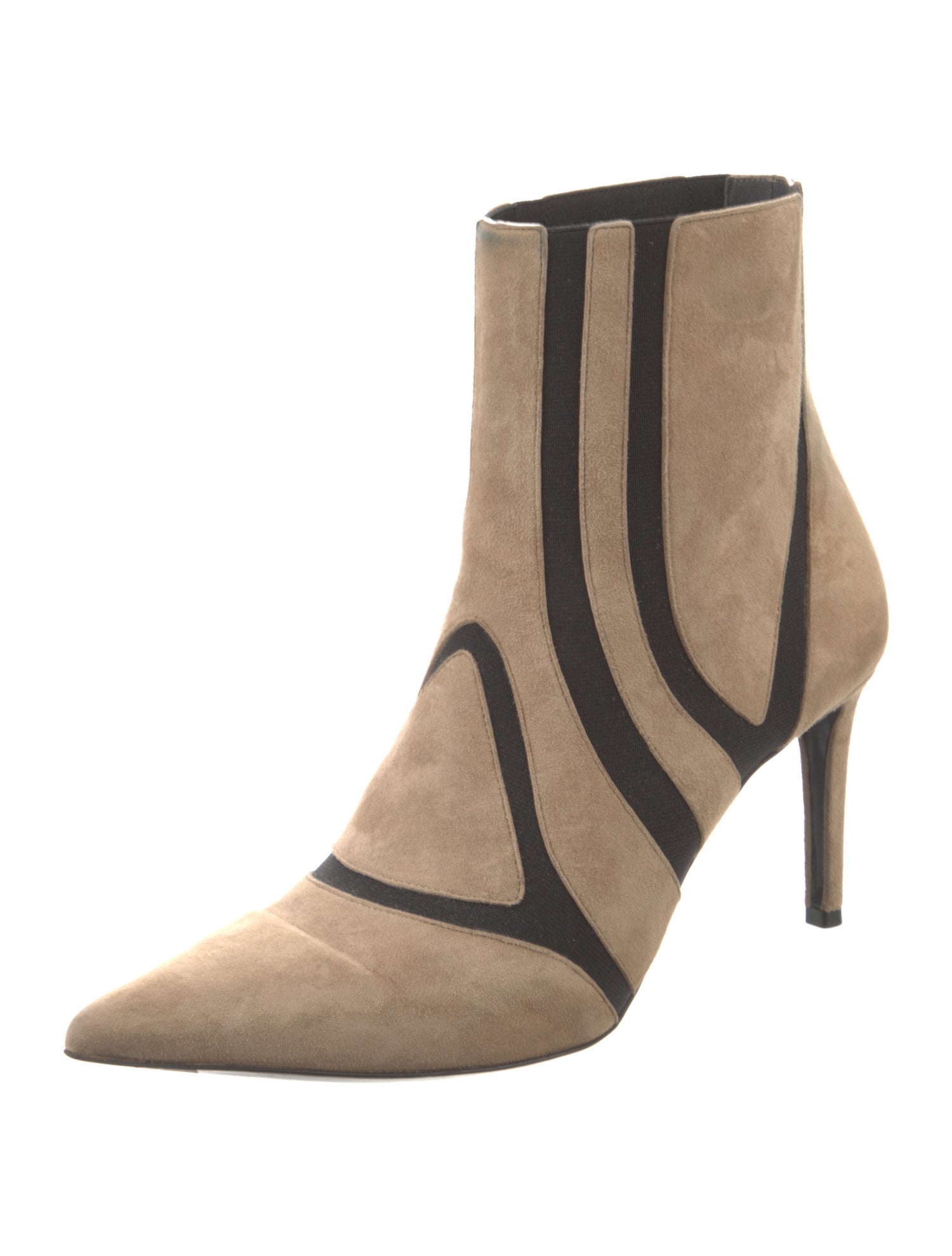 Balenciaga Suede Colorblock Pattern Boots