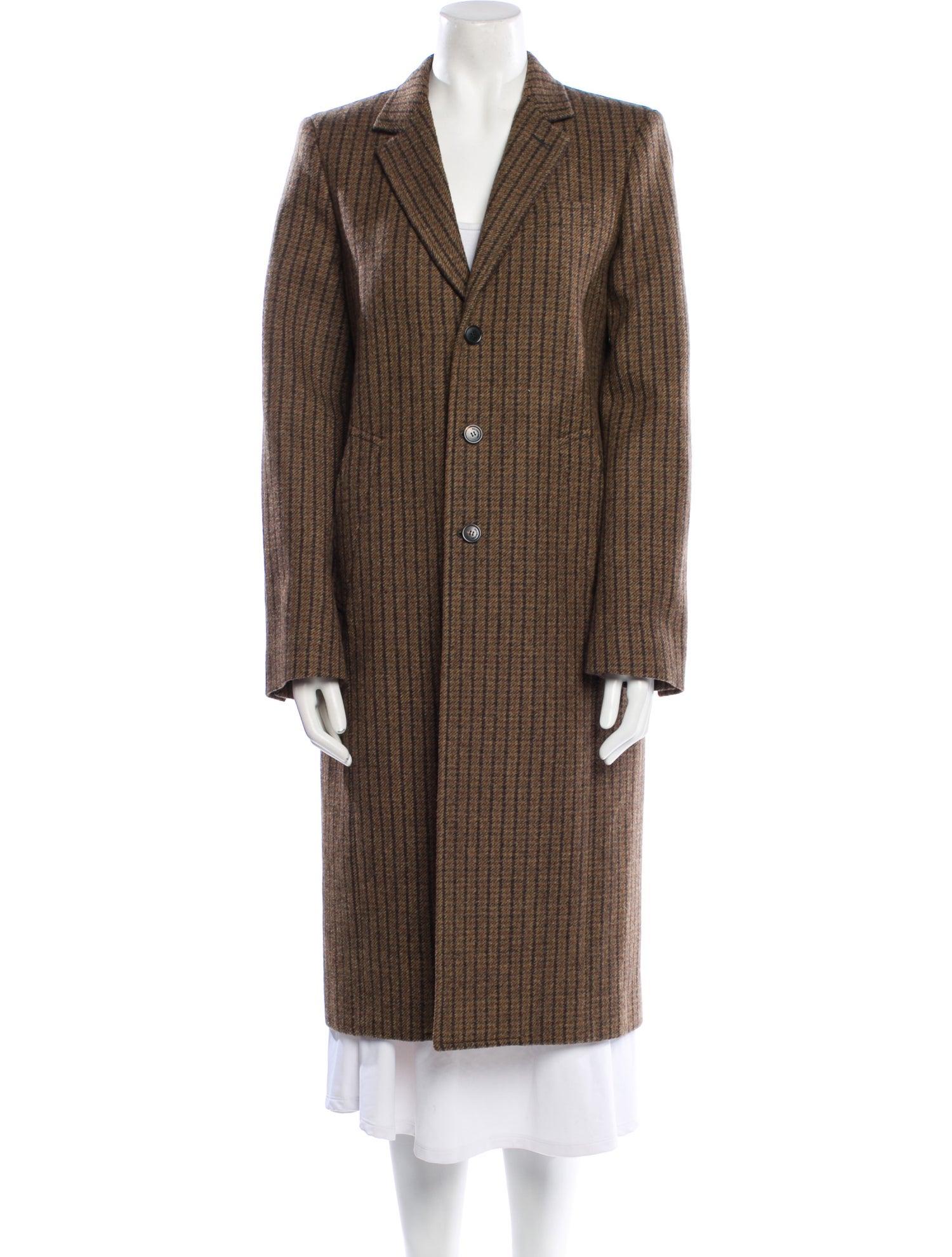 Balenciaga 2018 Stripe Tweed Coat