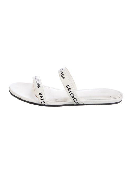 Balenciaga Logo Leather Slides