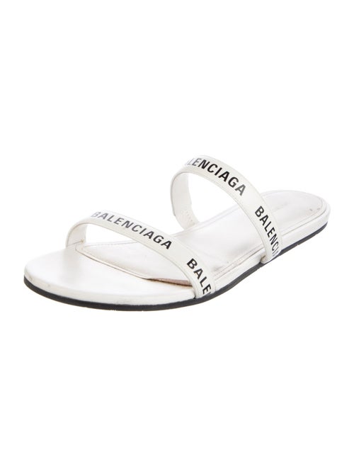 Balenciaga Logo Leather Slides