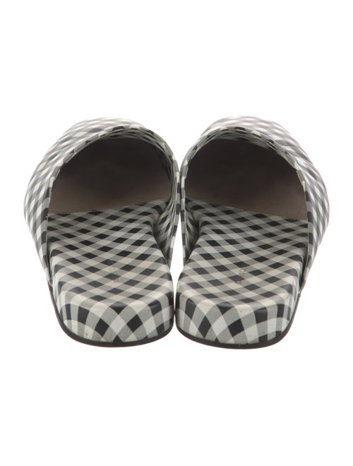 Balenciaga Leather Plaid Print Mules