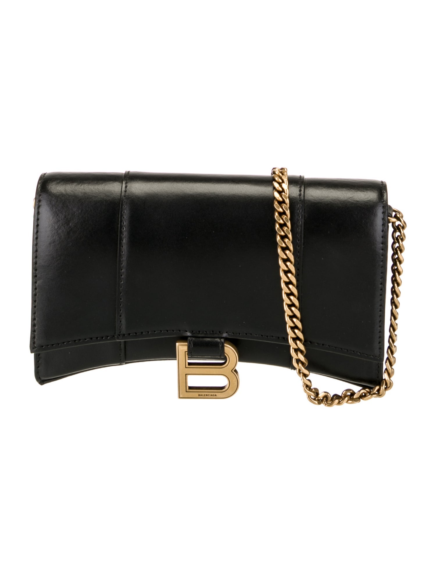 Balenciaga Leather Hourglass Wallet On Chain 2022