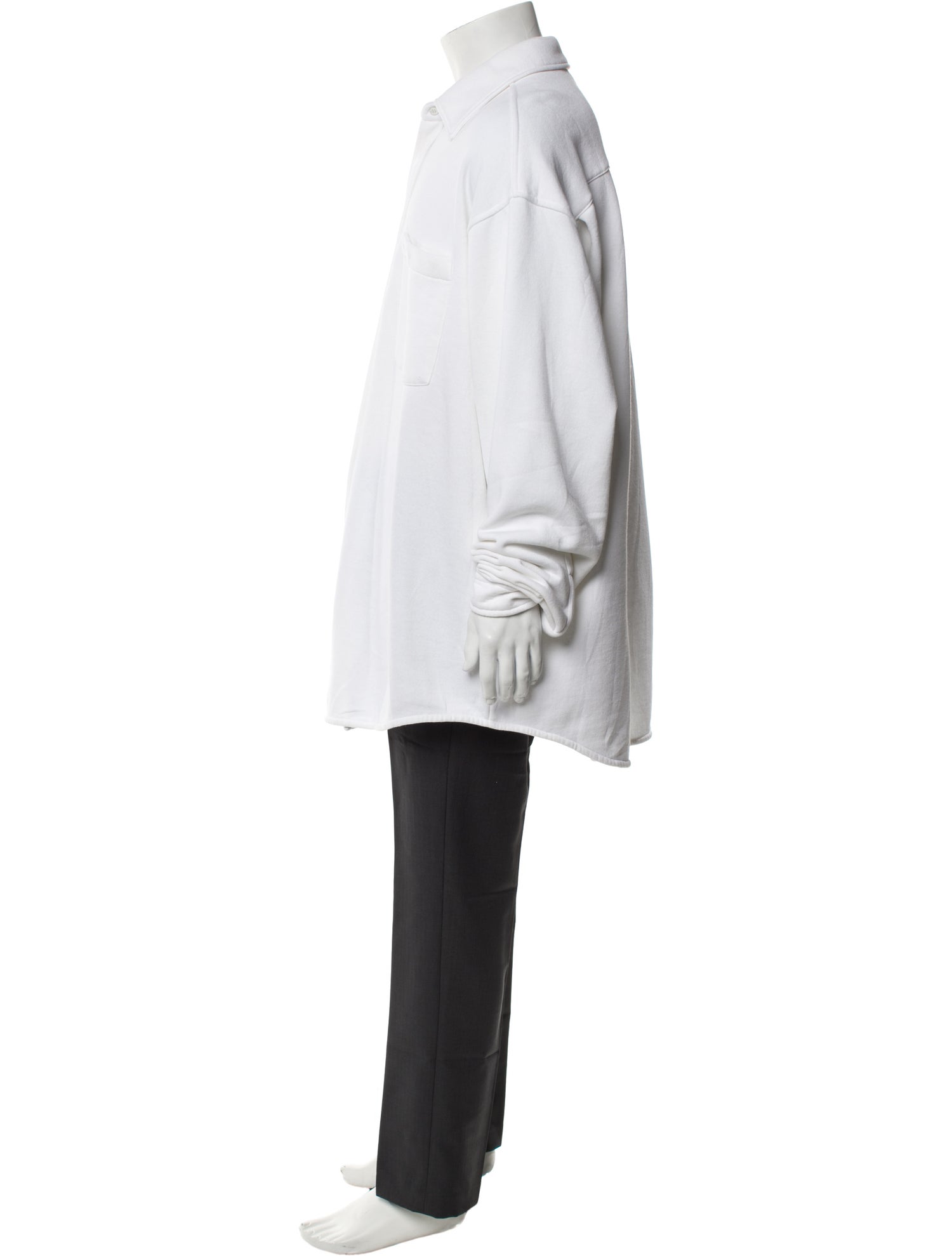 Balenciaga 2021 Jersey Tonal Logo Long Sleeve Dress Shirt