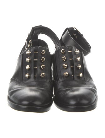 Balenciaga Leather Studded Accents Flats