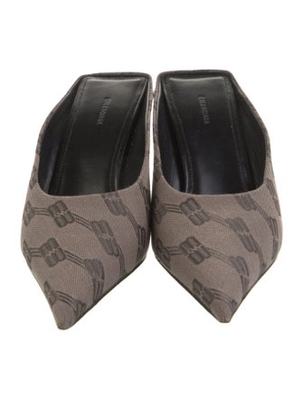 Balenciaga Monogram Pattern Canvas Mules
