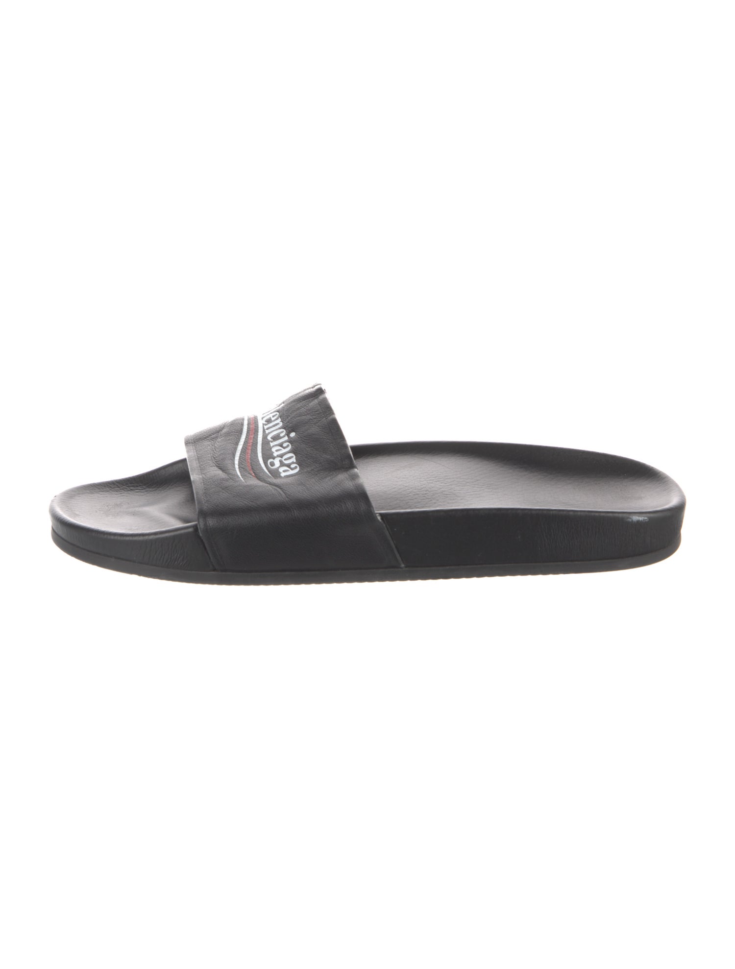 Balenciaga Leather Printed Slides