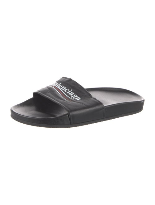 Balenciaga Leather Printed Slides
