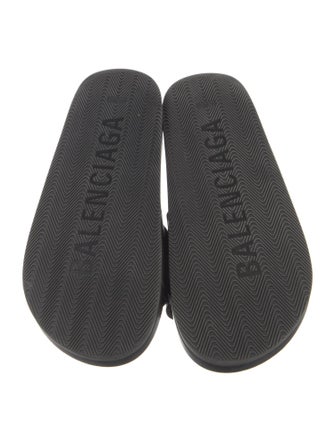 Balenciaga Leather Printed Slides