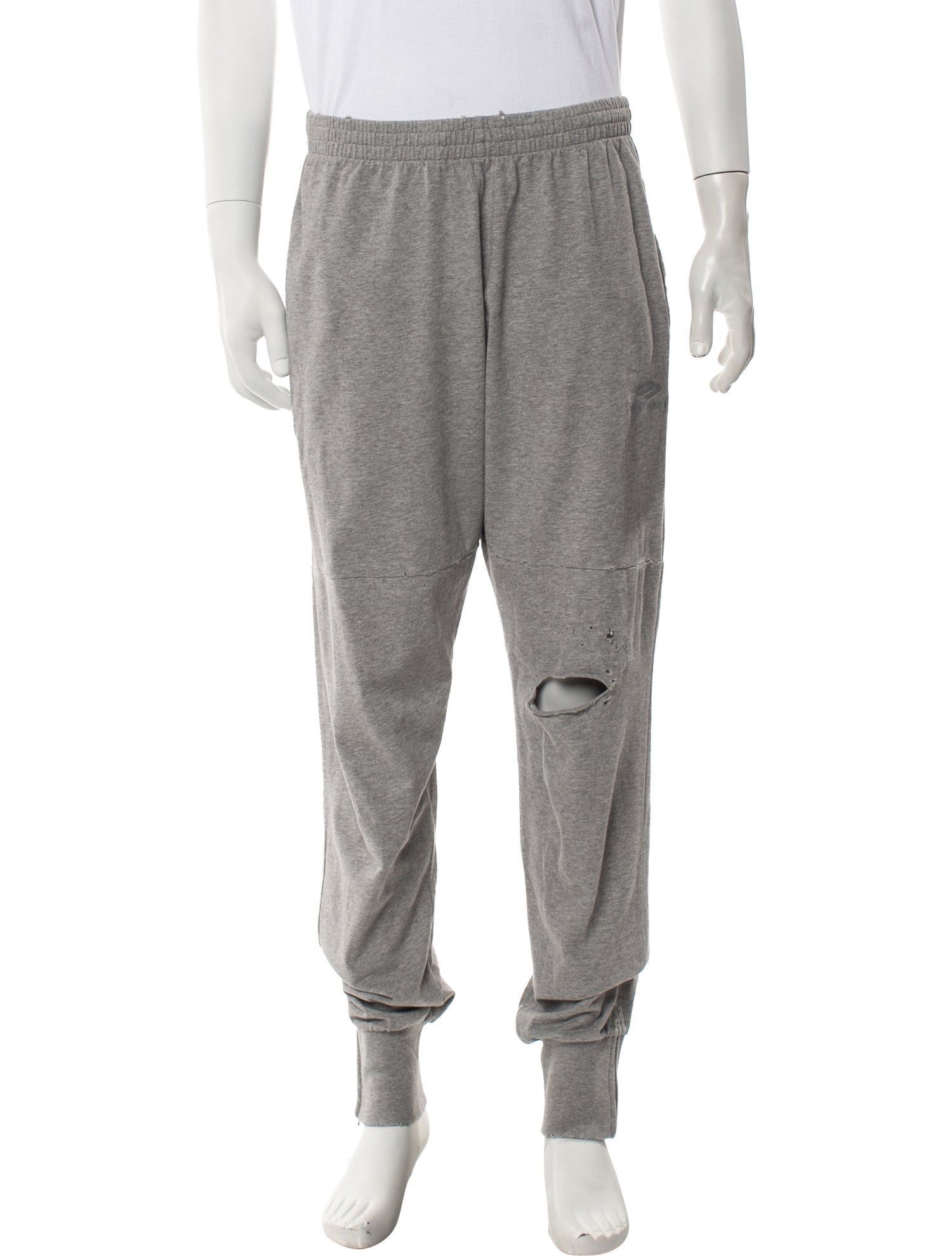 Balenciaga Loose Legging Sweatpant Distressed Accents Lounge Bottoms