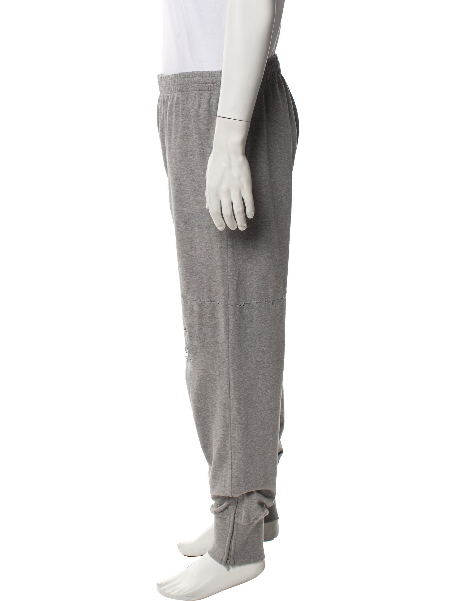 Balenciaga Loose Legging Sweatpant Distressed Accents Lounge Bottoms