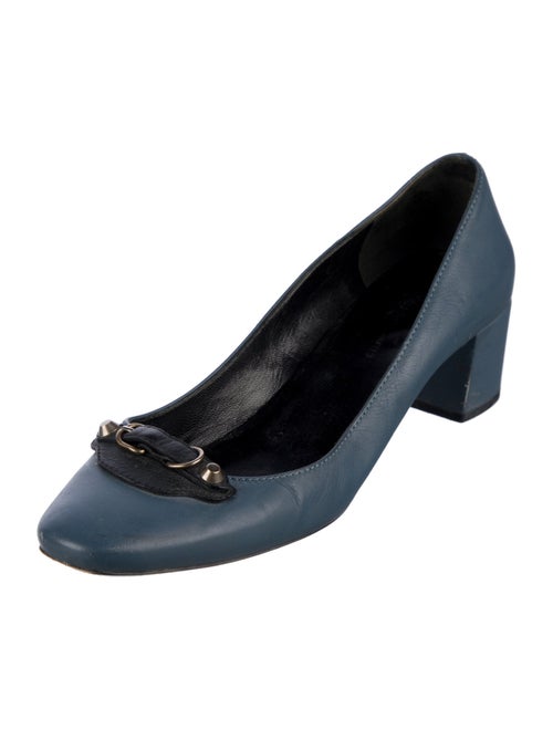 Balenciaga Leather Colorblock Pattern Pumps