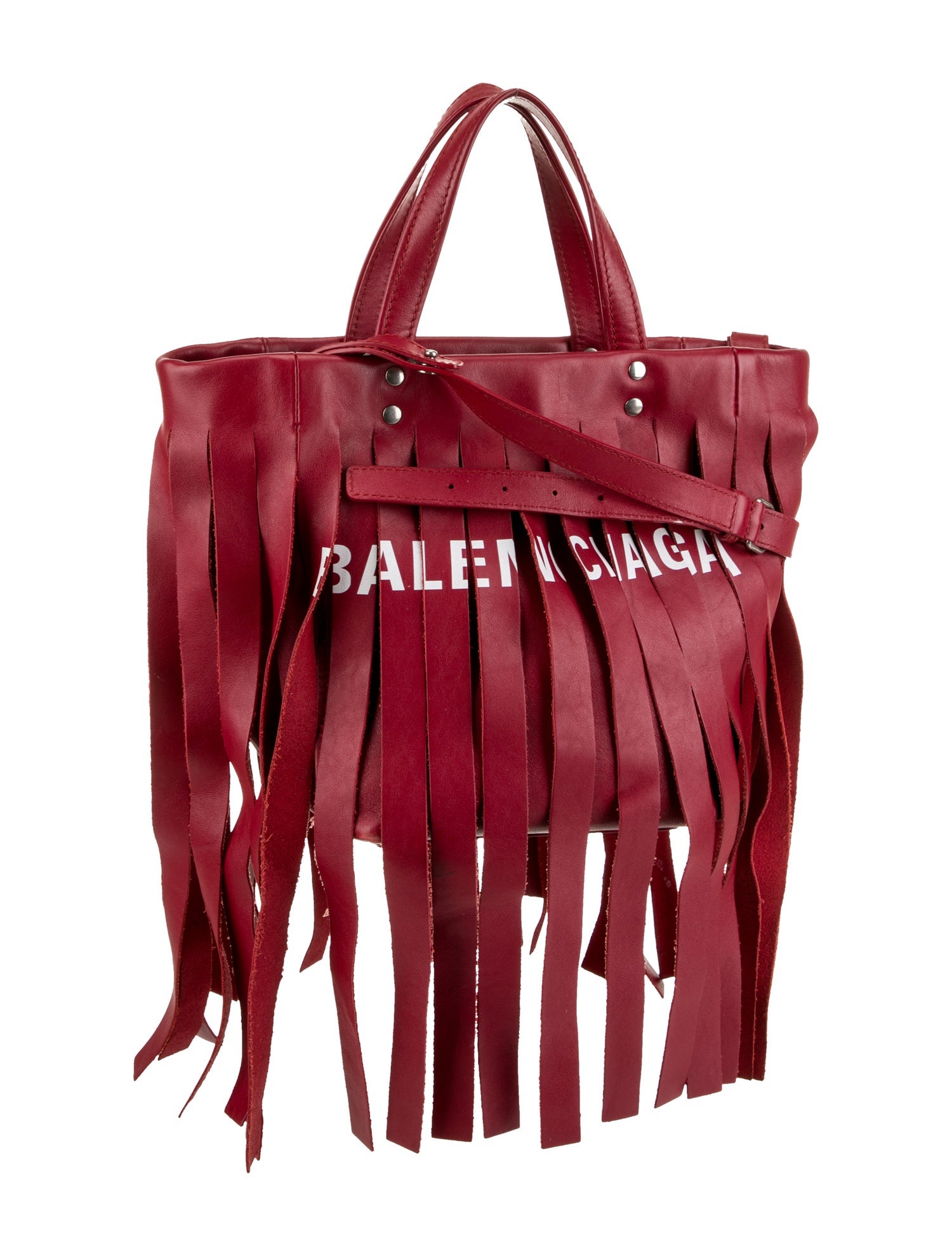 Balenciaga Leather Laundry Cabas XS