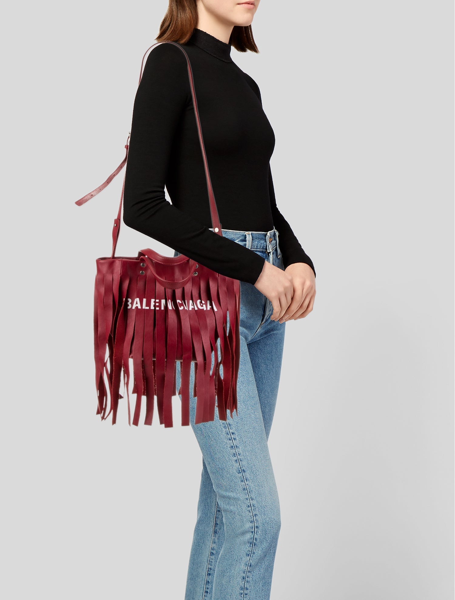 Balenciaga Leather Laundry Cabas XS