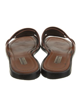 Balenciaga Leather Cutout Accent Slides