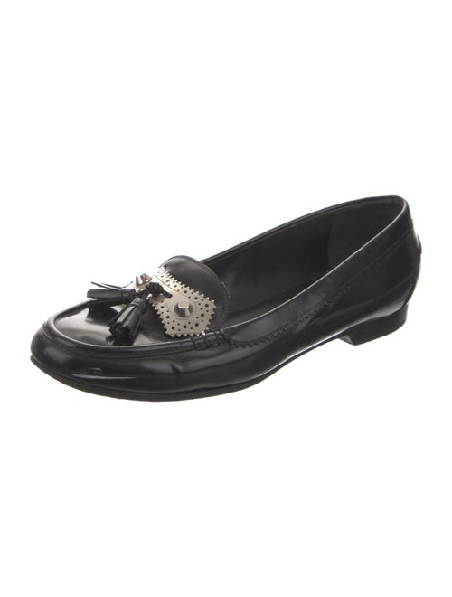 Balenciaga Leather Tassel Accents Loafers