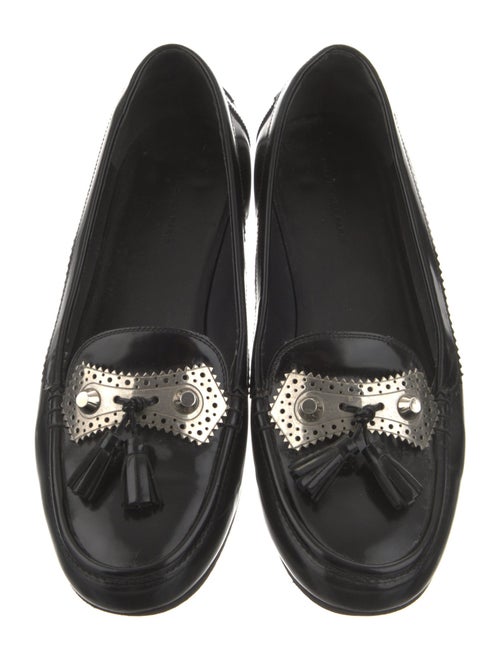 Balenciaga Leather Tassel Accents Loafers