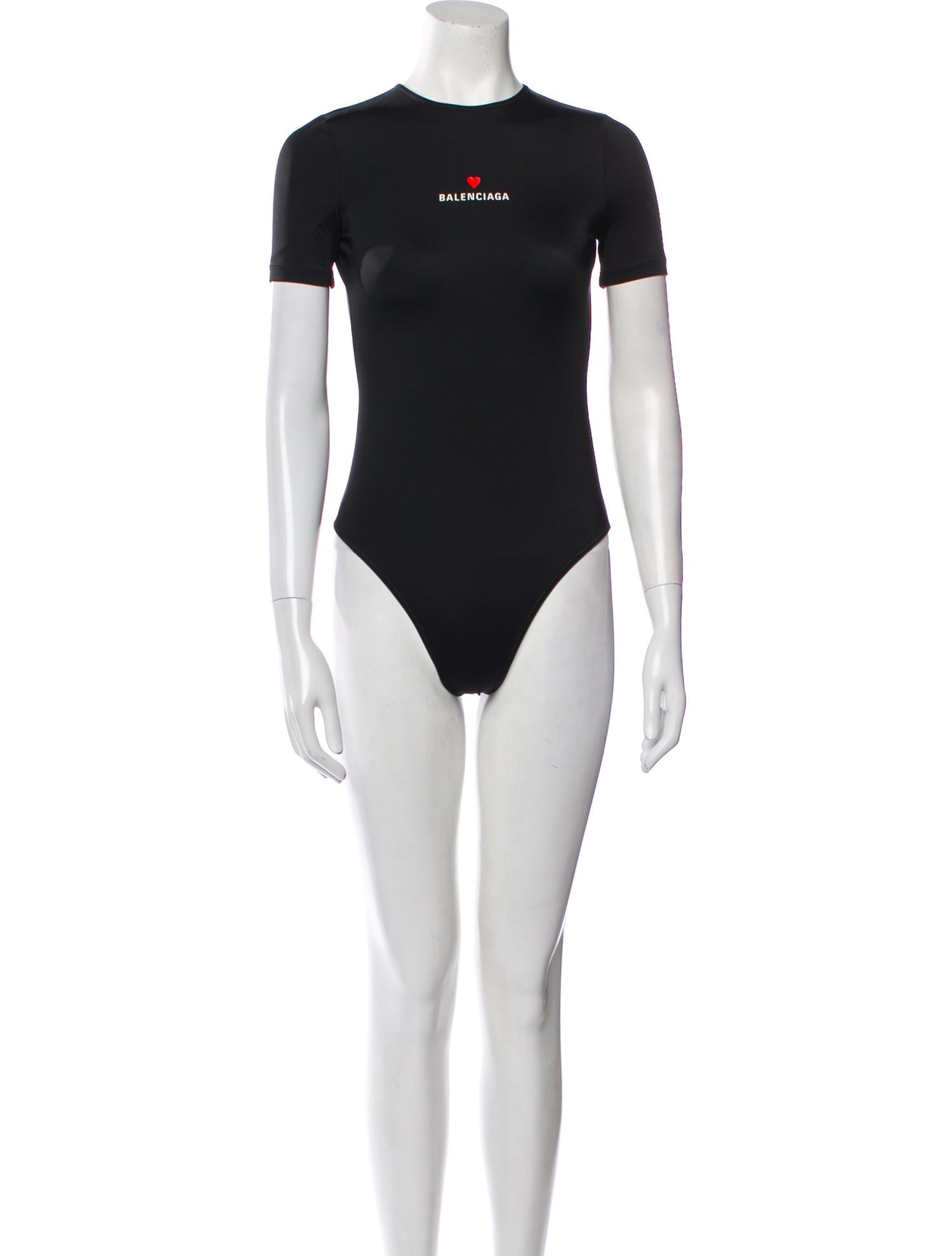 Balenciaga Graphic Print Cutout Accent One-Piece