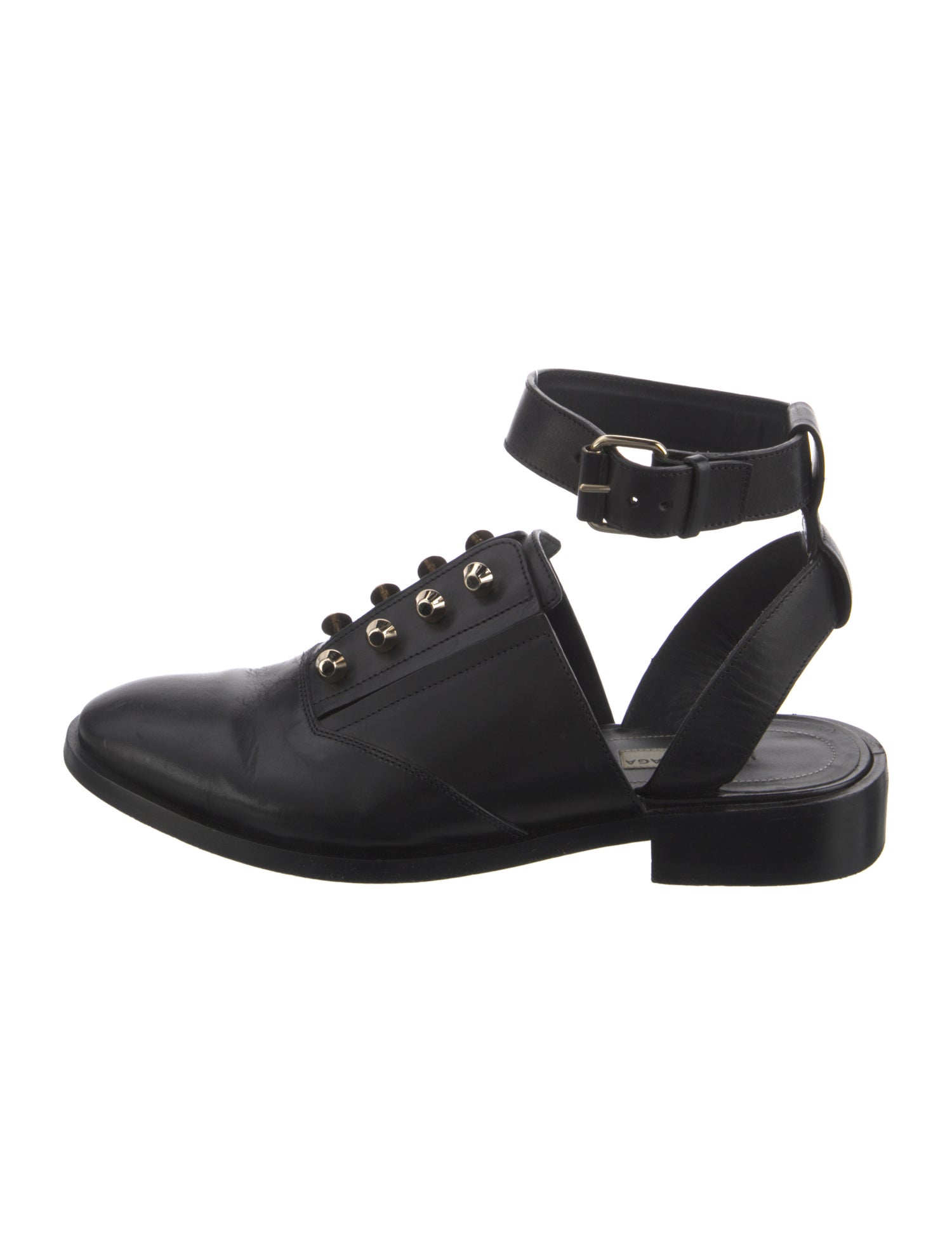 Balenciaga Leather Studded Accents Oxfords