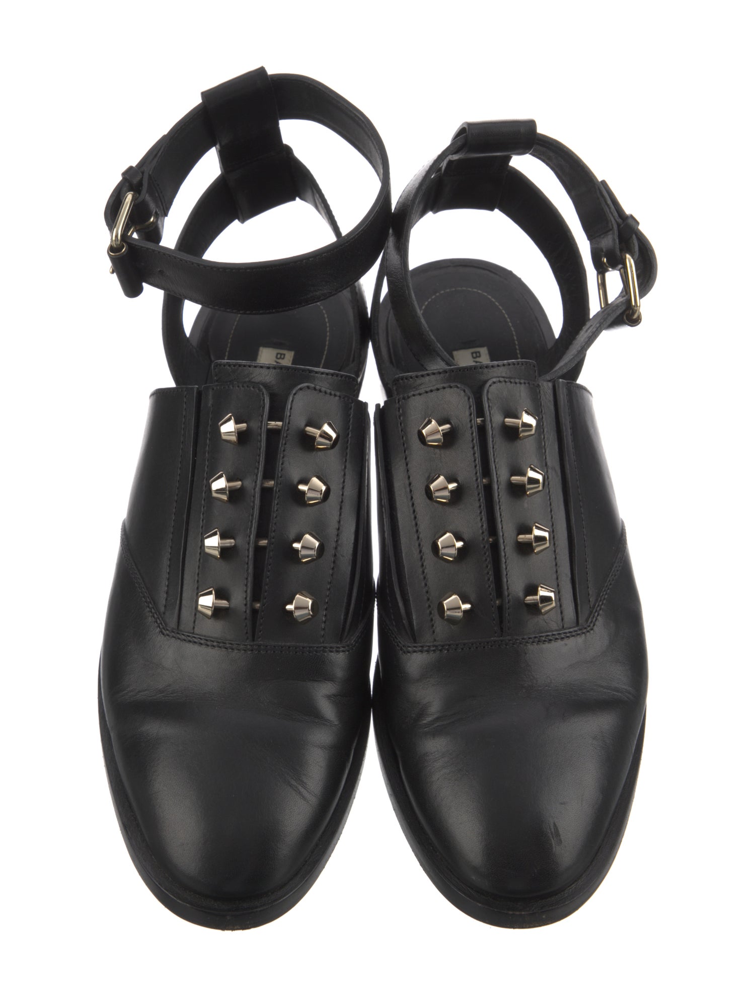 Balenciaga Leather Studded Accents Oxfords
