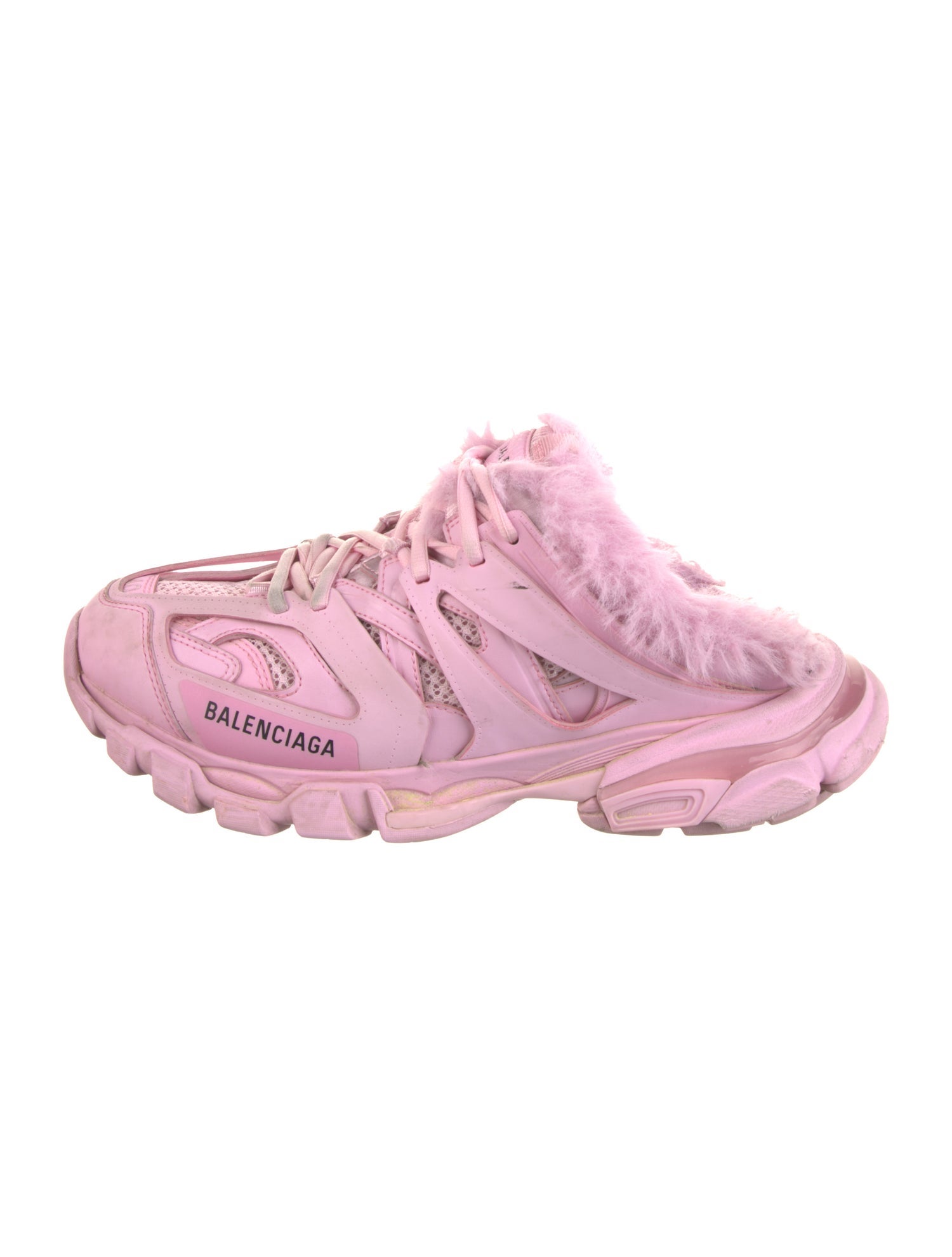 Balenciaga Track Mule Fur Chunky Sneakers