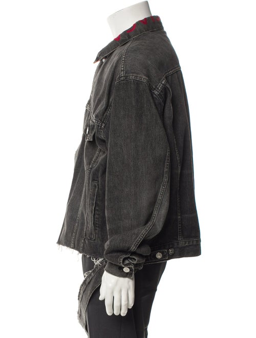 Balenciaga 2017 Embroidered Collar Logo Denim Jacket