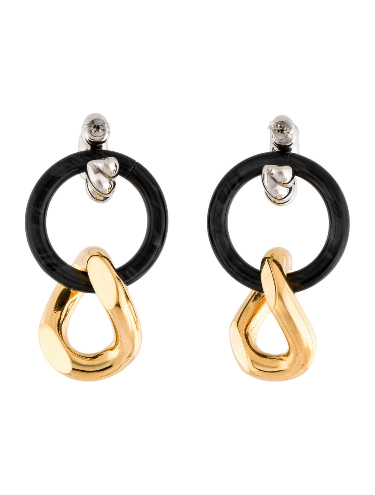 Balenciaga Acrylic Two-Tone Triple Hoop Earrings