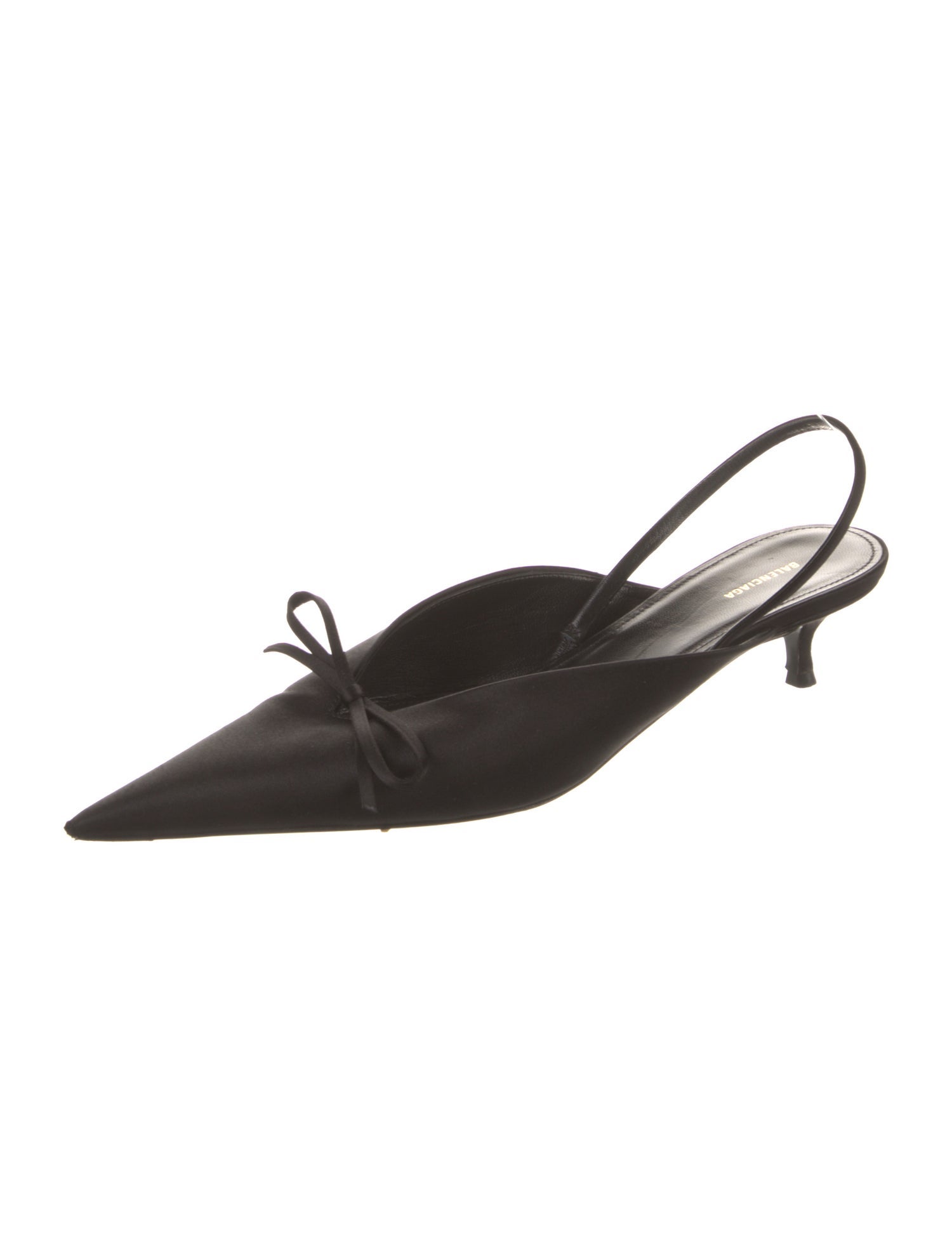 Balenciaga Satin Bow Accents Slingback Pumps