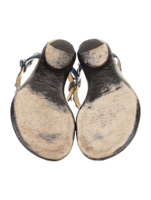 Balenciaga Leather Studded Accents T-Strap Sandals
