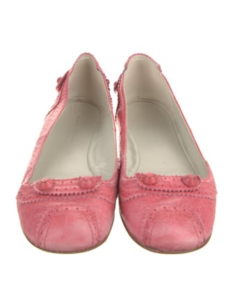Balenciaga Leather Studded Accents Ballet Flats