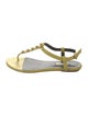 Balenciaga Leather Studded Accents T-Strap Sandals