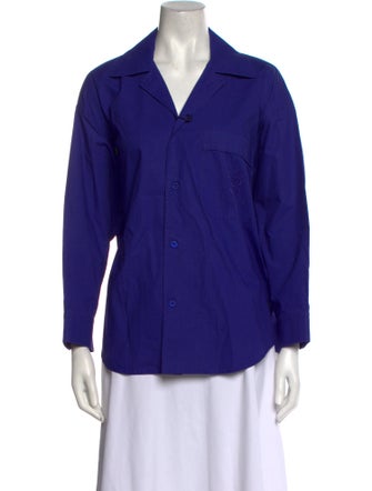 Balenciaga 2021 Long Sleeve Button-Up Top