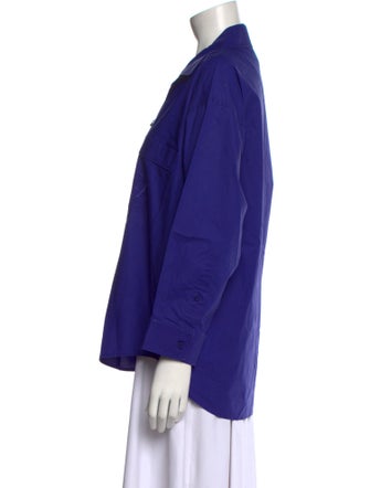 Balenciaga 2021 Long Sleeve Button-Up Top