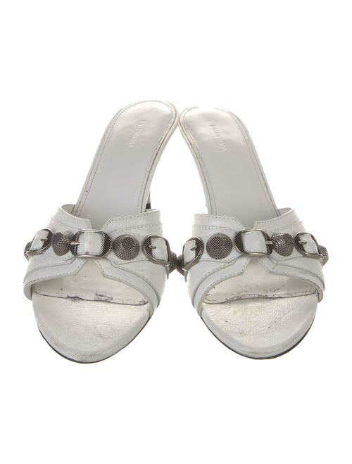 Balenciaga Leather Studded Accents Slides
