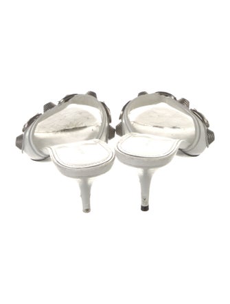 Balenciaga Leather Studded Accents Slides