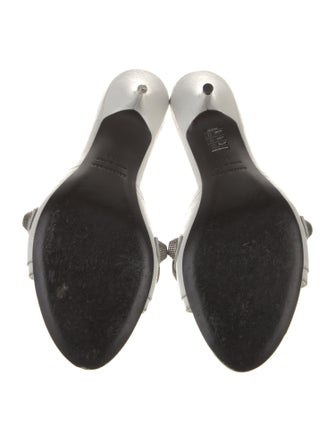 Balenciaga Leather Studded Accents Slides