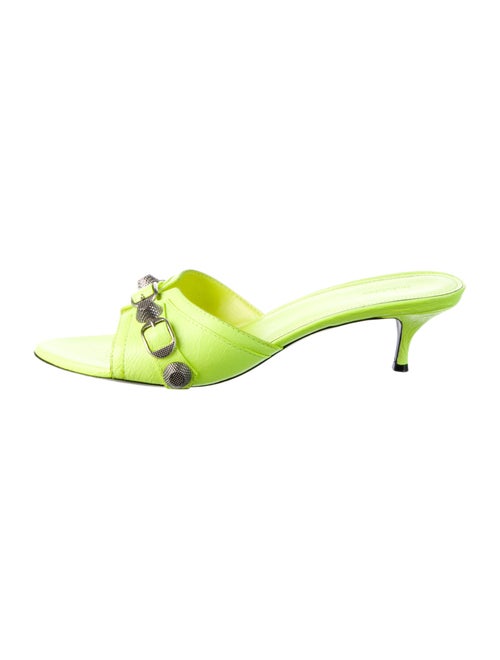 Balenciaga Leather Studded Accents Slides