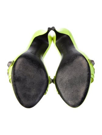 Balenciaga Leather Studded Accents Slides