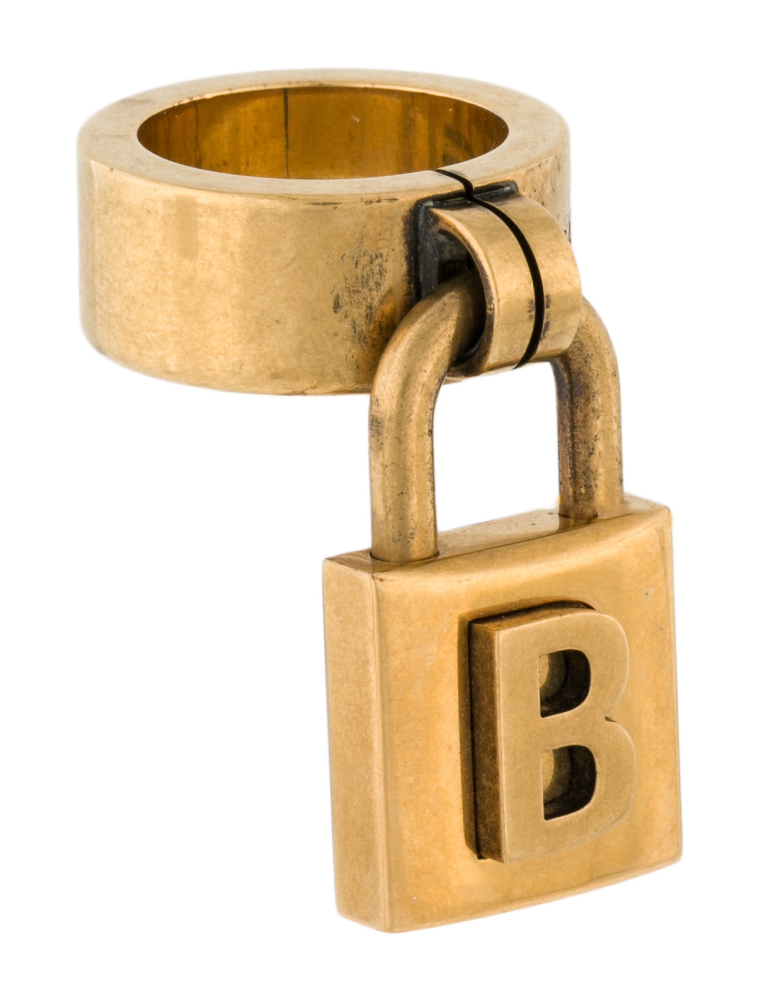 Balenciaga Padlock Band Ring