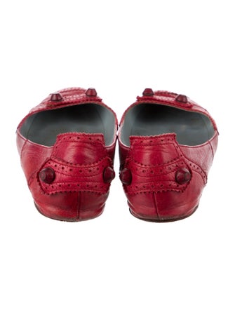 Balenciaga Leather Lasercut Accents Ballet Flats