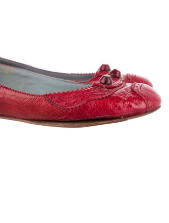 Balenciaga Leather Lasercut Accents Ballet Flats