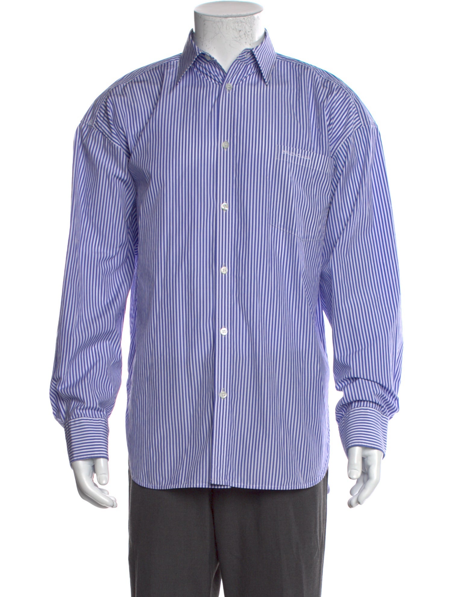 Balenciaga 2017 Striped Dress Shirt